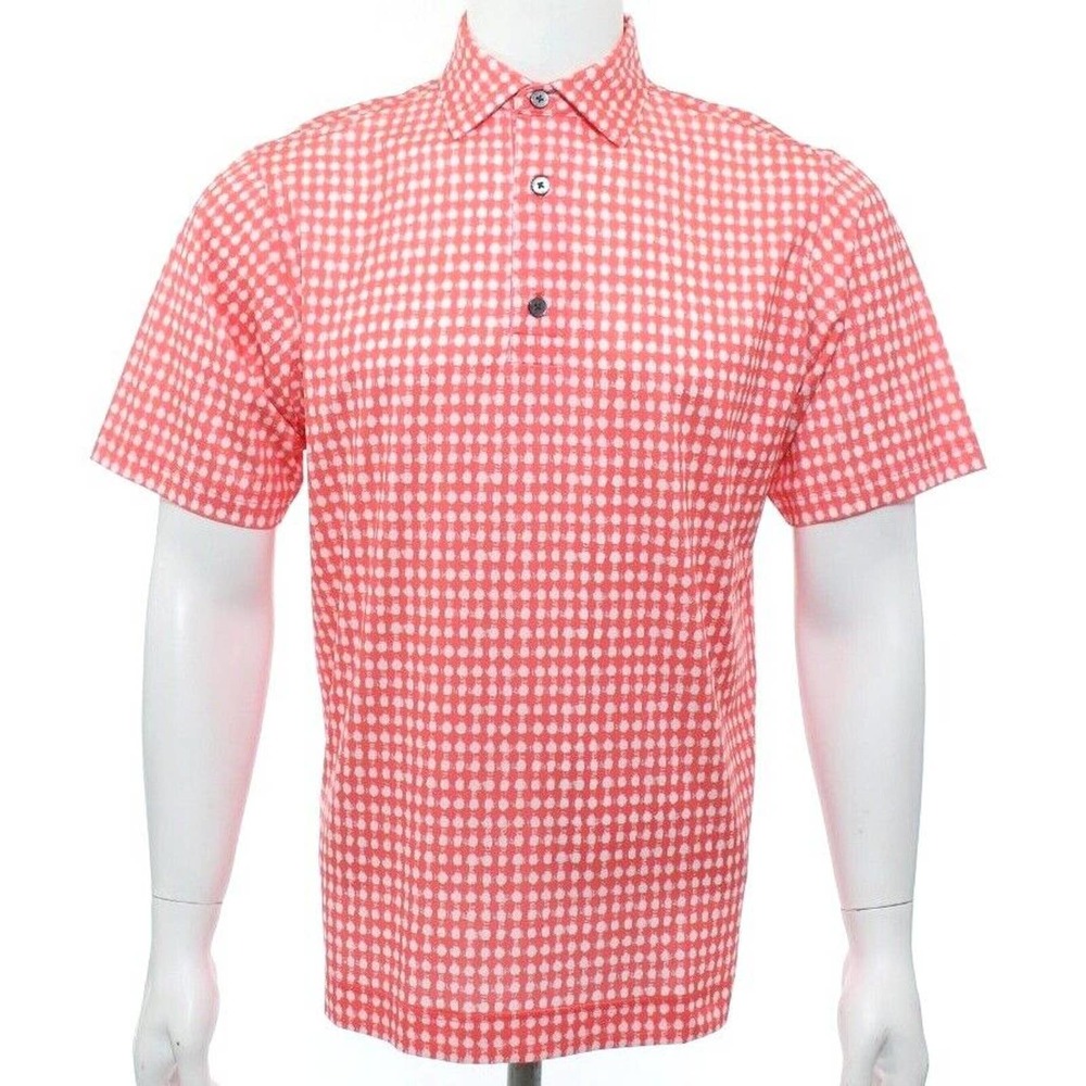 FootJoy Orange and White Checkered Polo Shirt